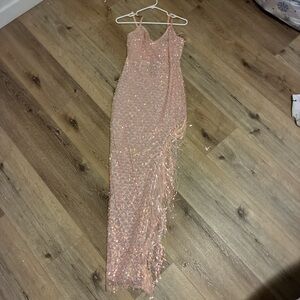 Fashion Nova Sparkling Pink Prom Dress